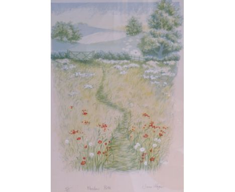 After Jane Wagner - 'Meadow Path', limited edition colour print, (62cm x 47cm) endorsed in pencil, 43/55, F&amp;G