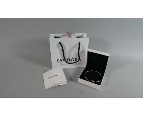 A Boxed Pandora Bangle with Warranty and Bag 