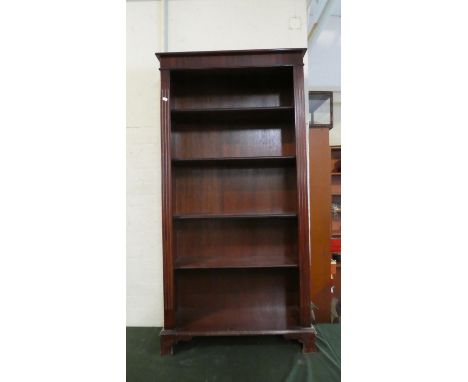 A Modern Mahogany Five Shelf Open Bookcase, 76cm Wide 