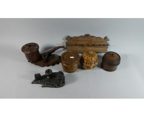 A Collection of Various Tobacco Pots, Pipe Racks, Smoking Stands etc 