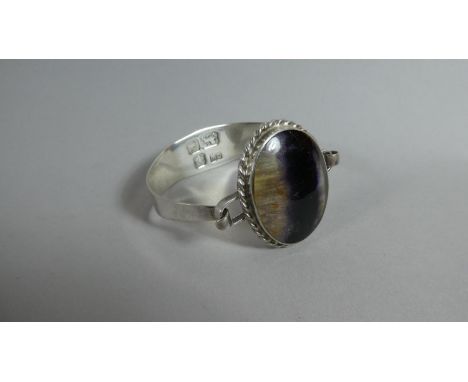 A Silver and Blue John Bracelet/Pendant by Ralph Weston, Sheffield 