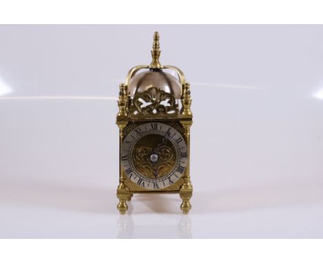 Small Lantern Clock with a French wind up movement, Height 15.5 cm, working