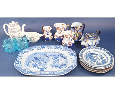 A collection of Johnsons Bros Indian Tree pattern dinnerwares comprising a pair of tureens and covers, two oval graduated mea