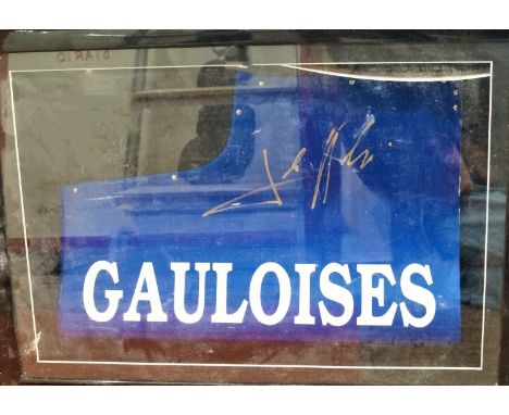 An aluminium race car panel - Gauloises, 30 x 50cm approx 