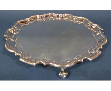 A pie crust shaped silver salver, Sheffield 1936, by Viner's Ltd, 31.5cm diameter, 26oz approx 