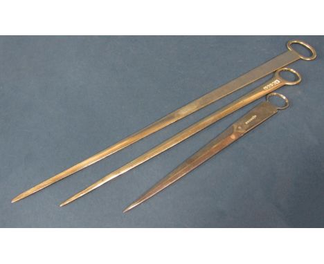A Georgian silver poultry skewer, London 1790 by George Smith &amp; William Fearn, 28cm long, together with another Georgian 