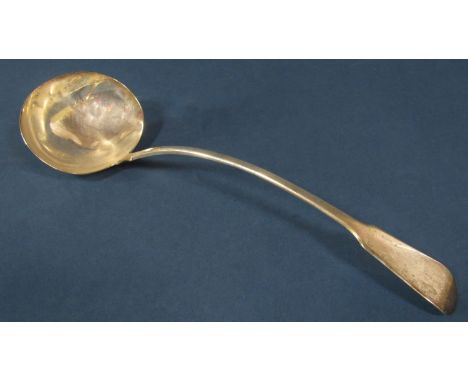 A Georgian silver ladle, London 1818, by William Seamen, 32cm long, 5.6oz approx 