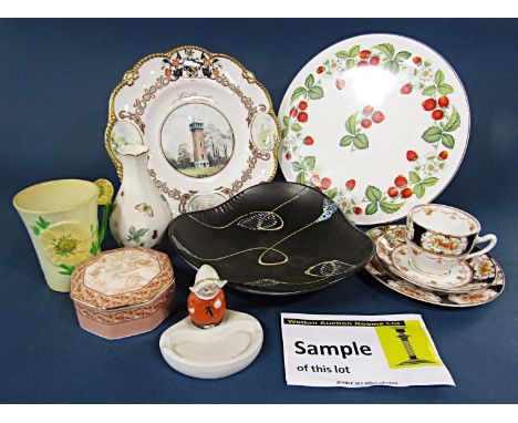 A collection of ceramics including Wedgwood Wild Strawberry pattern teawares comprising four cups and five saucers, Wedgwood 