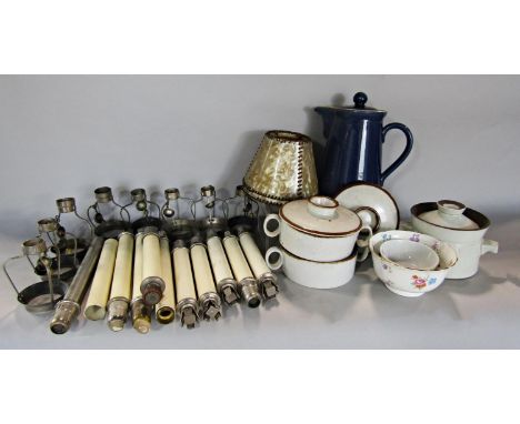 A quantity of Green's Artic candle lamp, a coffee pot and other sundry pots etc.