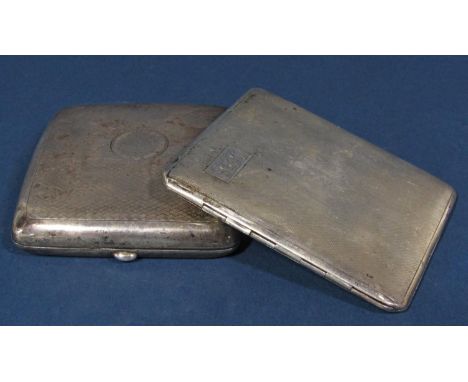 Two early 20th century silver cigarette cases, 8oz approx (2) 