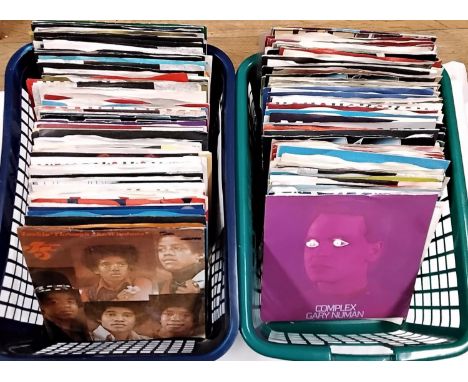 A quantity of 45rpm vinyl records, various rock and pop bands to include Scot Walker, T Rex, The Specials, Michael Jackson, e