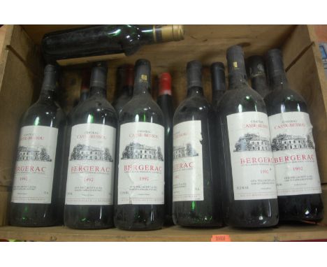 Chateau Casse-Bessou 1992 Bergerac, six bottles; together with 5½ bottles of various red wines from across the globe