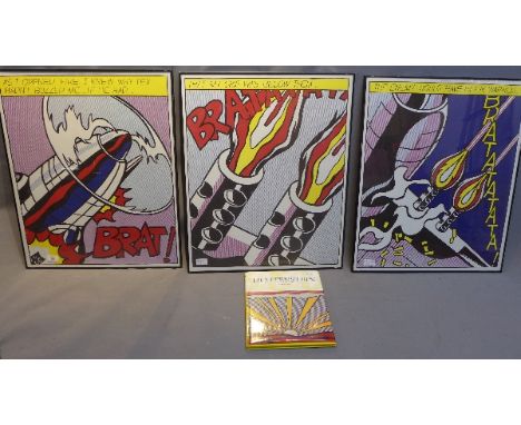 Roy Lichtenstein (1923-1997),colour lithograph triptych, 'As I Open Fire',offset lithograph printed in red, yellow, blue and 