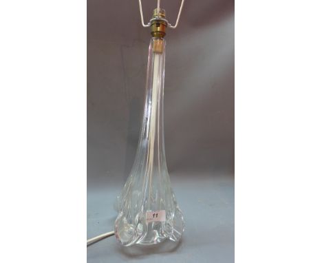 A Sevres glass lamp base. H.42cm 
