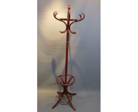 A 20th Century bentwood coat and stick stand