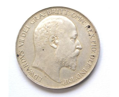 Edward VII Crown 1902, a few carbon spots, light contact marks/hairlines VF
