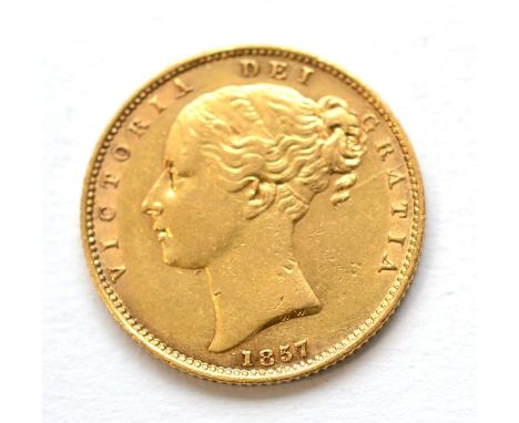 Victoria, Sovereign 1857, light contact marks, VF to GVF