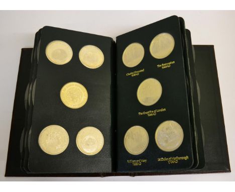 'A History of the English-Speaking Peoples' a complete collection of 50 x sterling silver frosted proof  medallions chronicli