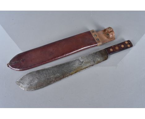 A WWII Machete, by Beal &amp; Sons, dated 1942, stamped with a broad arrow to the handle, complete with sheath dated 1944 