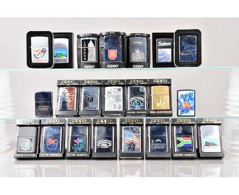 Global Locations, a collection of 23 Zippo lighters decorated with various places around the globe, to include Salem, New Yor