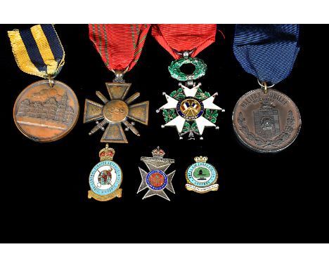 A French Legion of Honour medal, together with a French WWII War medal 1939-45, plus a Victorian Halifax Jubilee Memorial med