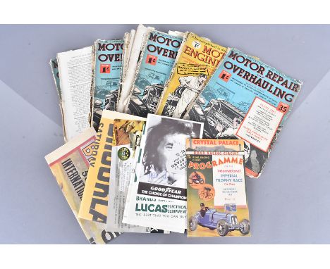 A collection of vintage Motor Repair and Overhauling magazines, together with a selection of other motor related programmes a