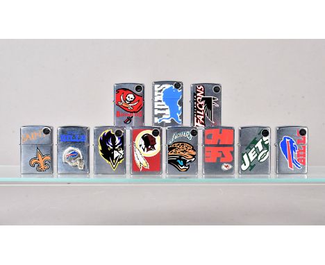 American National Football (NFL), a group of eleven NFL Team Zippo Lighters, compriwsing 1994 Buffalo Bills, 2000 Kansas City