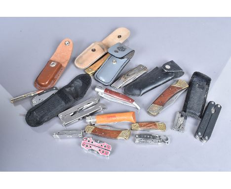 A small selection of pocket knives, to include DSL, M. May f Sheffield, Leopard, Grey Wolf by BMG, and more, together with a 