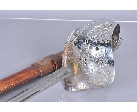 An 1897 Pattern Infantry Officer's Sword, by Studd Millington of London, with 82cm long silngle fullered etched blade, with G