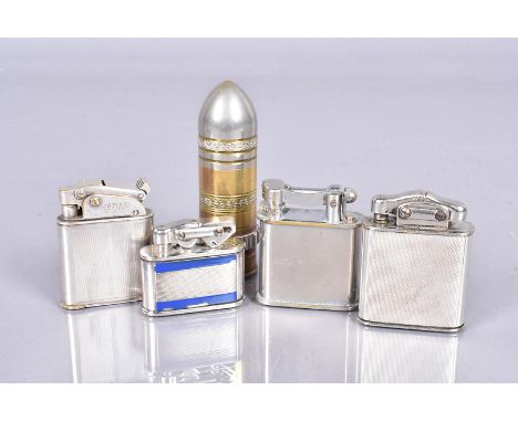 A German-made Triumph petrol pocket lighter, with sterling silver marked engine turned sleeve, with maker's mark FHA&amp;Co, 
