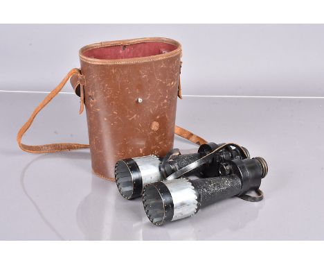 A pair of Naval issue Barr &amp; Stroud binoculars, 7x, no.1949, serial 40585 M, with broad arrow stamp, complete with sea sp