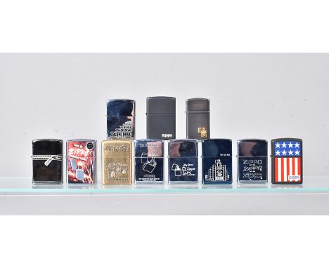 Zippo, a collection of Zippo Lighters all relating to the Zippo Company, to include a Limited Edition Visitor Center Blue Ice