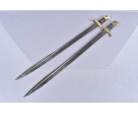 Two 1857 Lancaster bayonets, one unit marked for the Royal Army Medical Corps, AF, the other unmarked, one AF (2) 