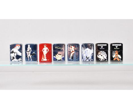 Pin Up and Girl related, a collection of Pin Up and Girl related Zippo Lighters, to include, two from the 2007 Fantasy Series