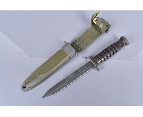 A US M3 bayonet by Camillus, complete with USM8A1 scabbard and hanger (2) 