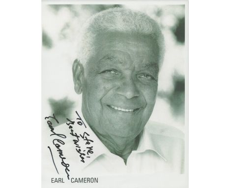 Earl Cameron signed 10x8 black and white photo. Cameron CBE (8 August 1917 - 3 July 2020) was a Bermudian actor who lived and
