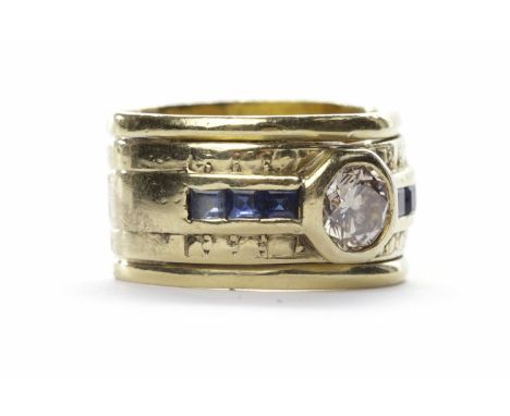 DIAMOND DRESS RINGwith a single countersunk brilliant cut diamond of approximately 0.65 carats, in eighteen carat gold, size 