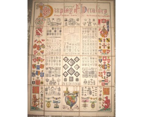 [HERALDRY folding chart] BARRINGTON (A.) Display of Heraldry, col. litho by J. R. JOBBINS, sectioned, linen-backed, folding i