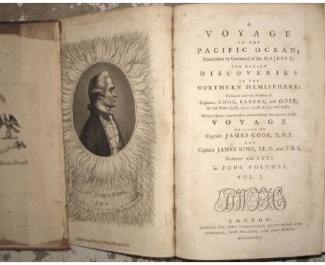 COOK (James) &amp; KING (James) A Voyage to the Pacific Ocean, 4 vols., 8vo, portrait frontis. vol. 1, 48 plates (1 folding),