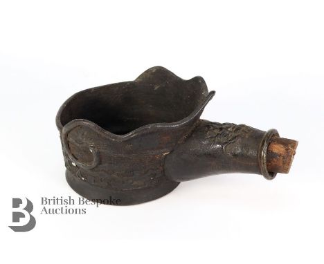 Chinese silk irons, smaller version of the others, the exterior of three all have buddhist symbolism, two with bone finial an