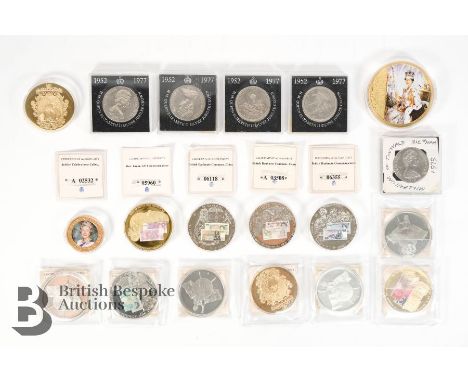 Eleven British Banking Commemorative pictorial (note) coins, numbered with certificates; a Diamond Jubilee 2012 commemorative