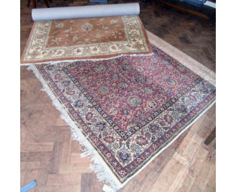 Debenhams "Solomon" carpet and fringed Indian rug We are unable to do condition reports for this sale.