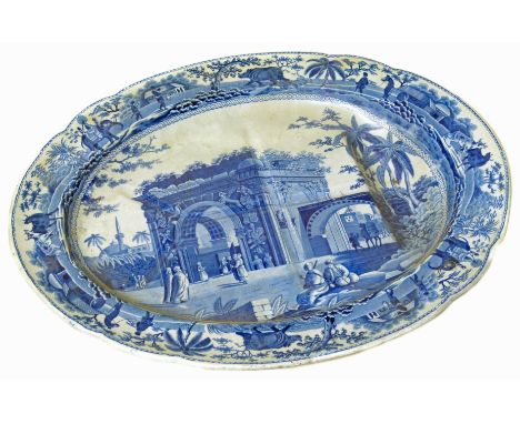 Spode Oaramanian turkey plate (some restoration) We are unable to do condition reports for this sale.