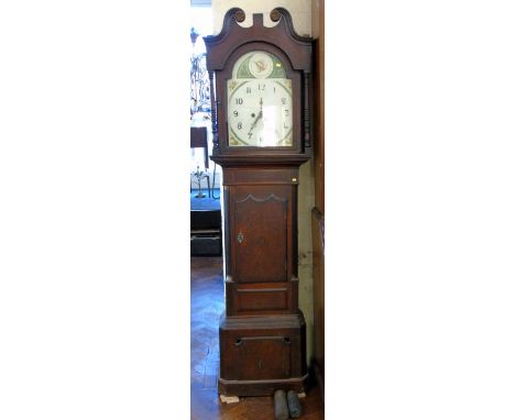 A longcase clock, 8 day movement We are unable to do condition reports for this sale.