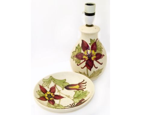 Moorcroft lamp and similar bowl We are unable to do condition reports for this sale.