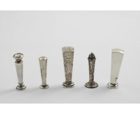 A SMALL GEORGE V TAPERING CYLINDRICAL SEAL with a knop finial and intaglio monogram, by Sampson Mordan &amp; Co., London 1919