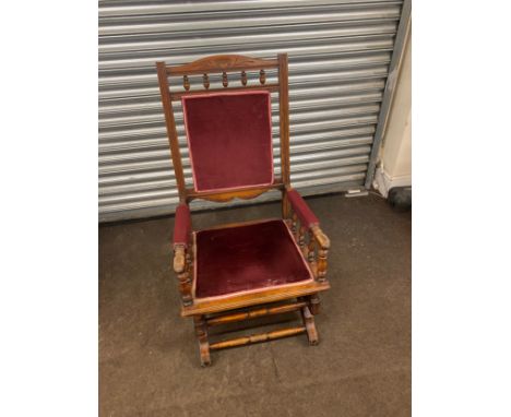 Vintage wooden framed rocking chair 