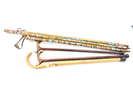 Selection of vintage and later walking sticks 