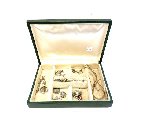 Box of vintage and modern hallmarked jewellery weight approx 100grams