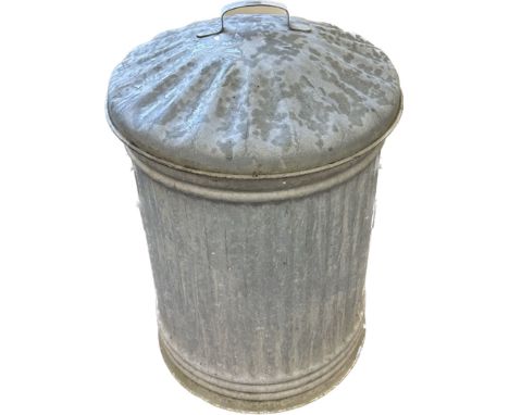 Vintage lidded galvanised bin height approx 30 inches